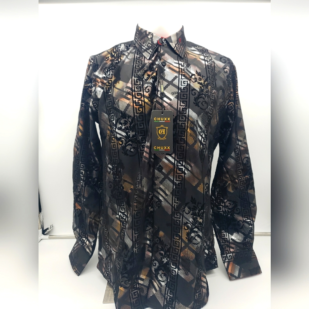 NWT Chuxx 2014 Mens Long Sleeve Button Down Shirt -  Black. M, L, XL, XXL